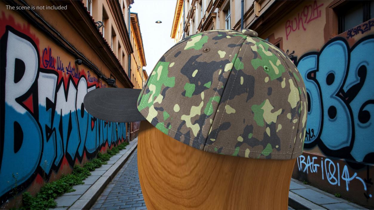 Camouflage Baseball Cap with Democratic Icon 3D model