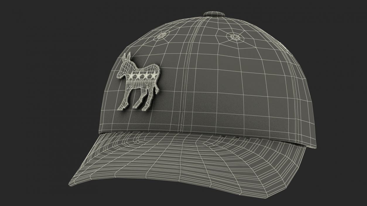 Camouflage Baseball Cap with Democratic Icon 3D model