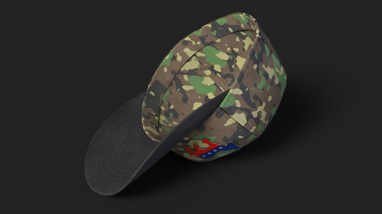 Camouflage Baseball Cap with Democratic Icon 3D model