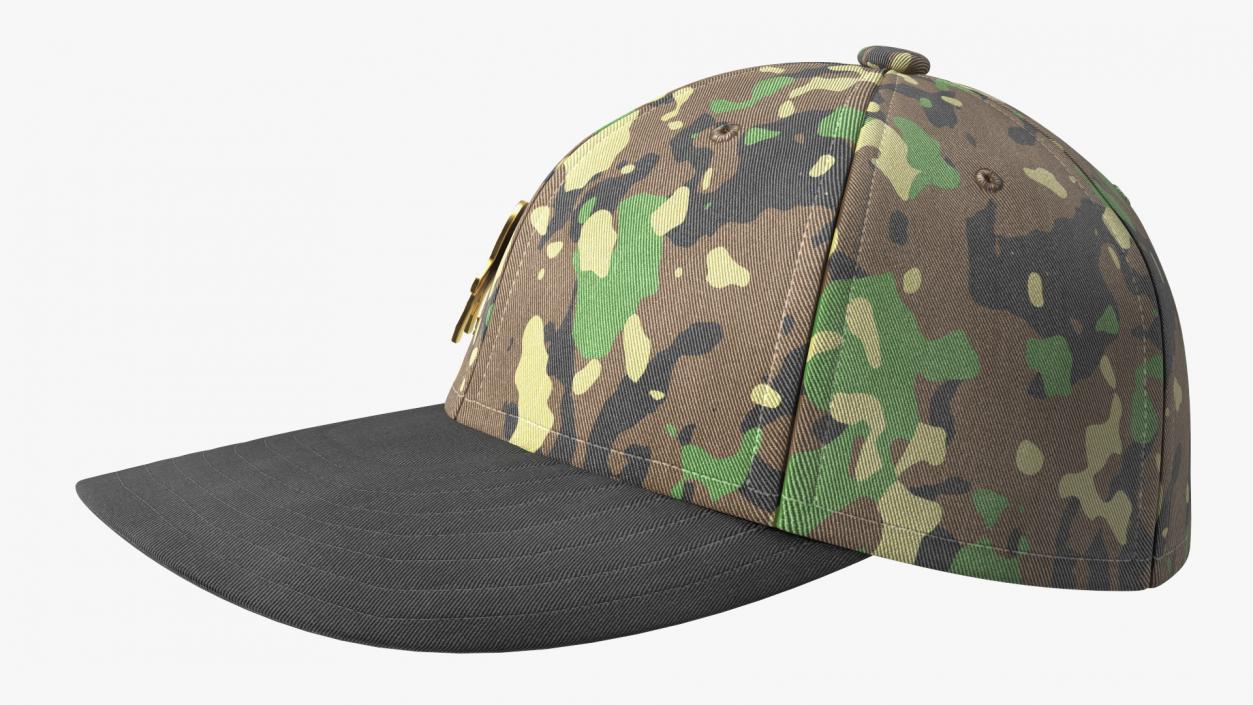 Camouflage Baseball Cap with Democratic Icon 3D model