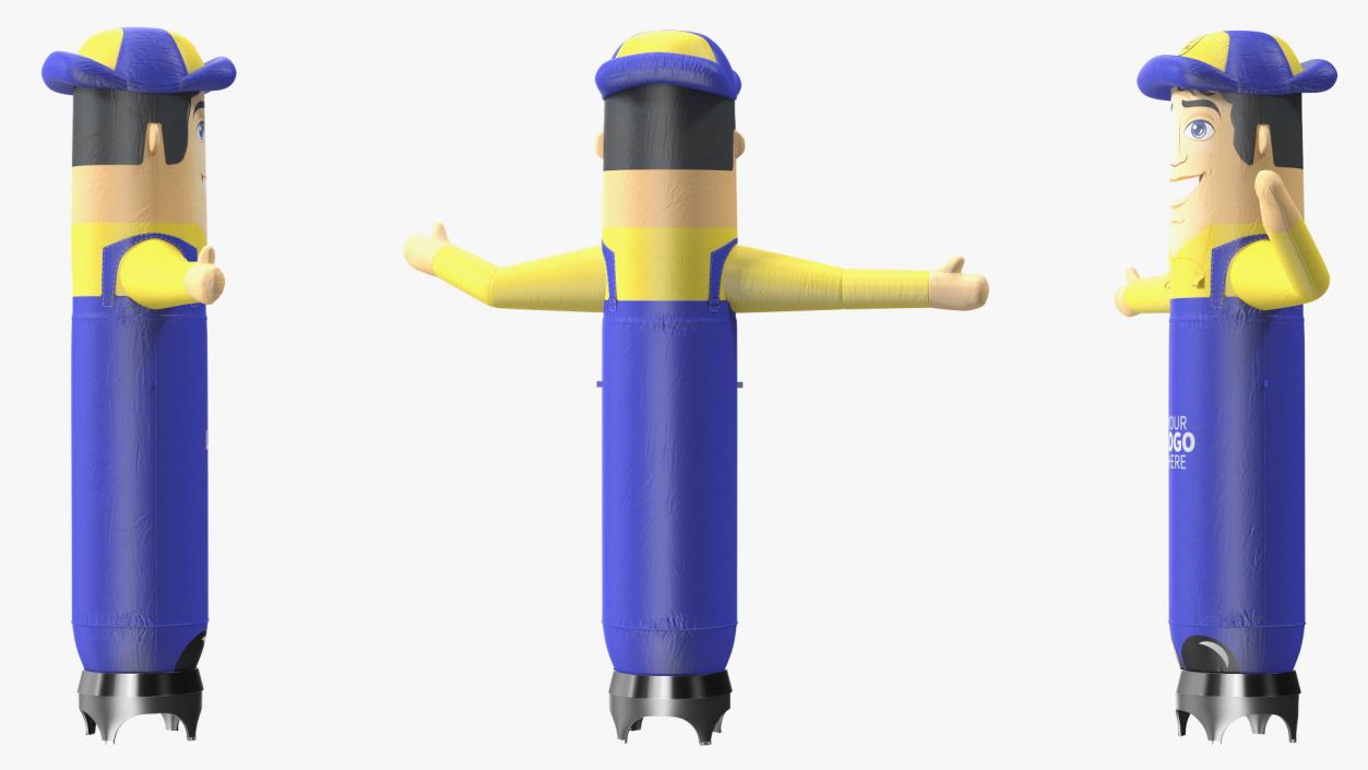 3D model Inflatable Barker Left Hand Animated for Cinema 4D