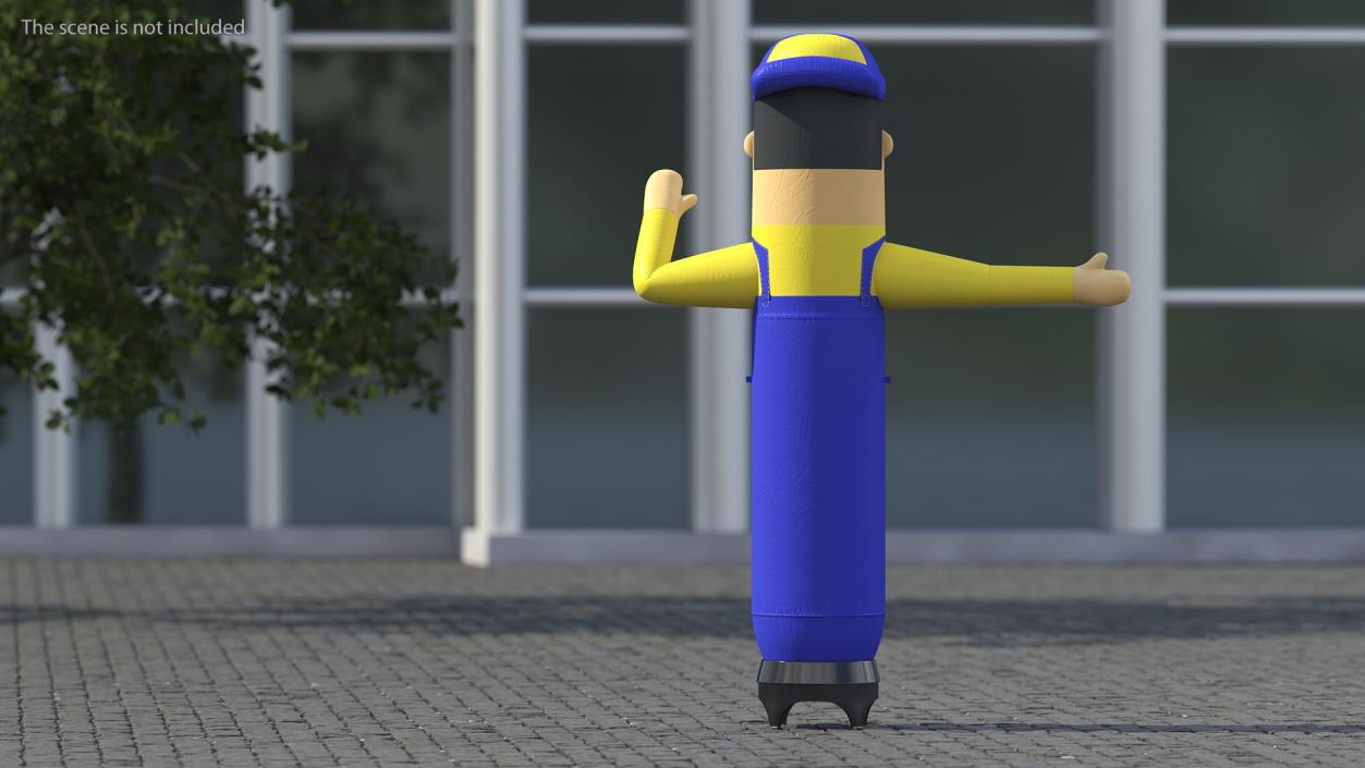 3D model Inflatable Barker Left Hand Animated for Maya