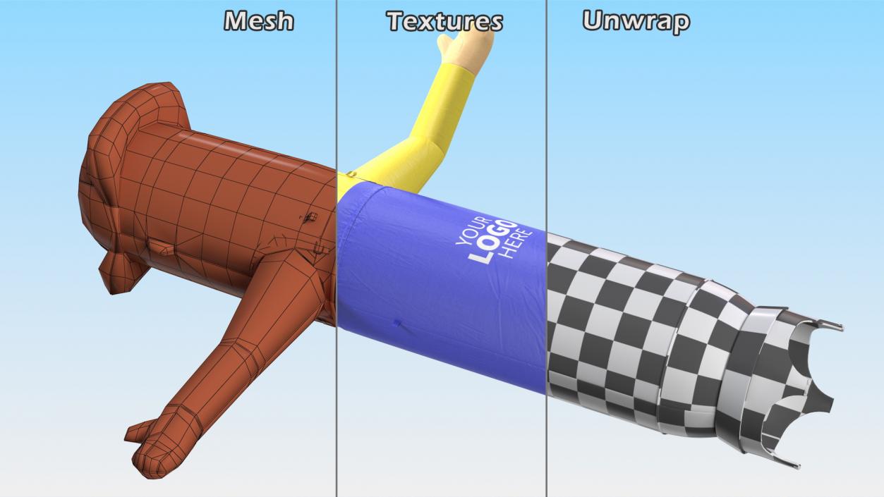 3D model Inflatable Barker Left Hand Animated for Maya