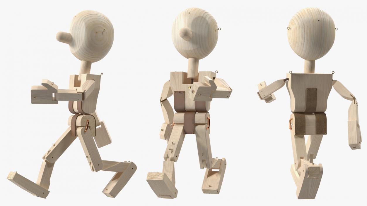 3D model Walk Raw Wooden Character