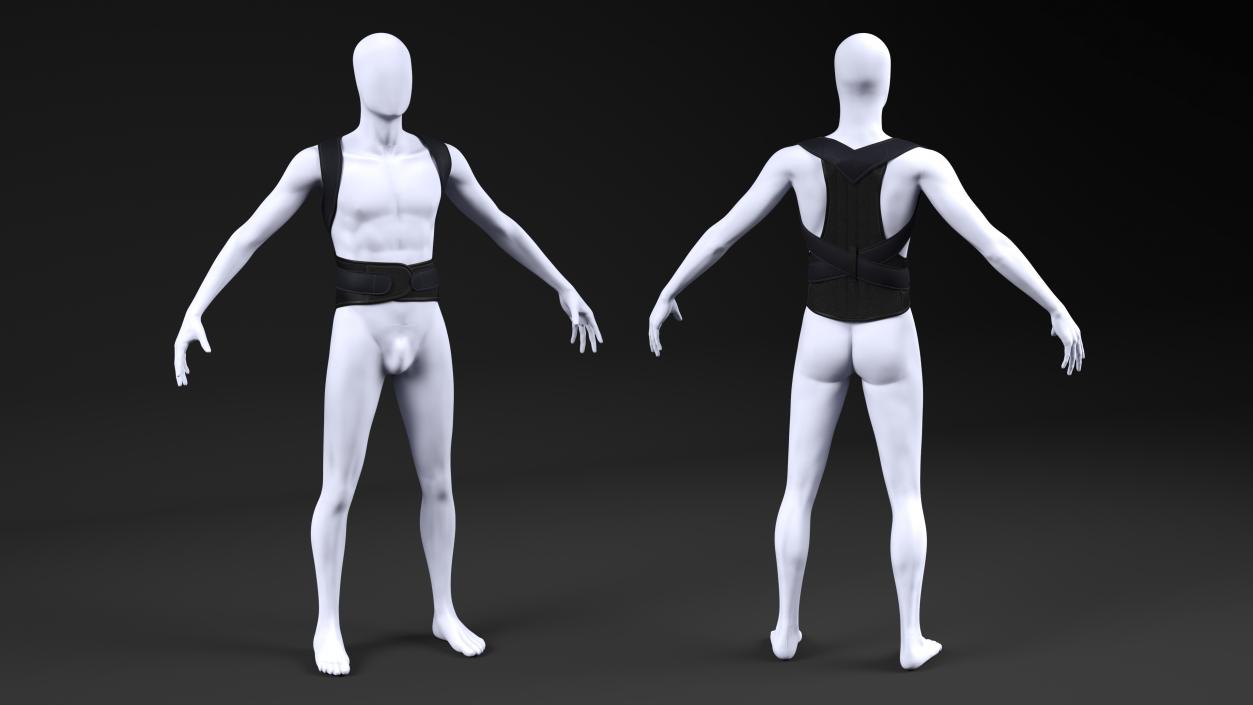 3D Posture Corrector for Women and Men on Mannequin model