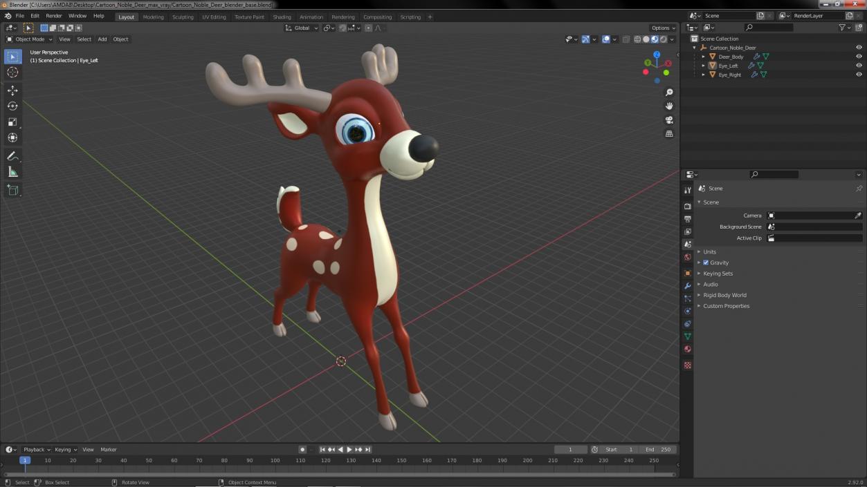 3D Cartoon Noble Deer model