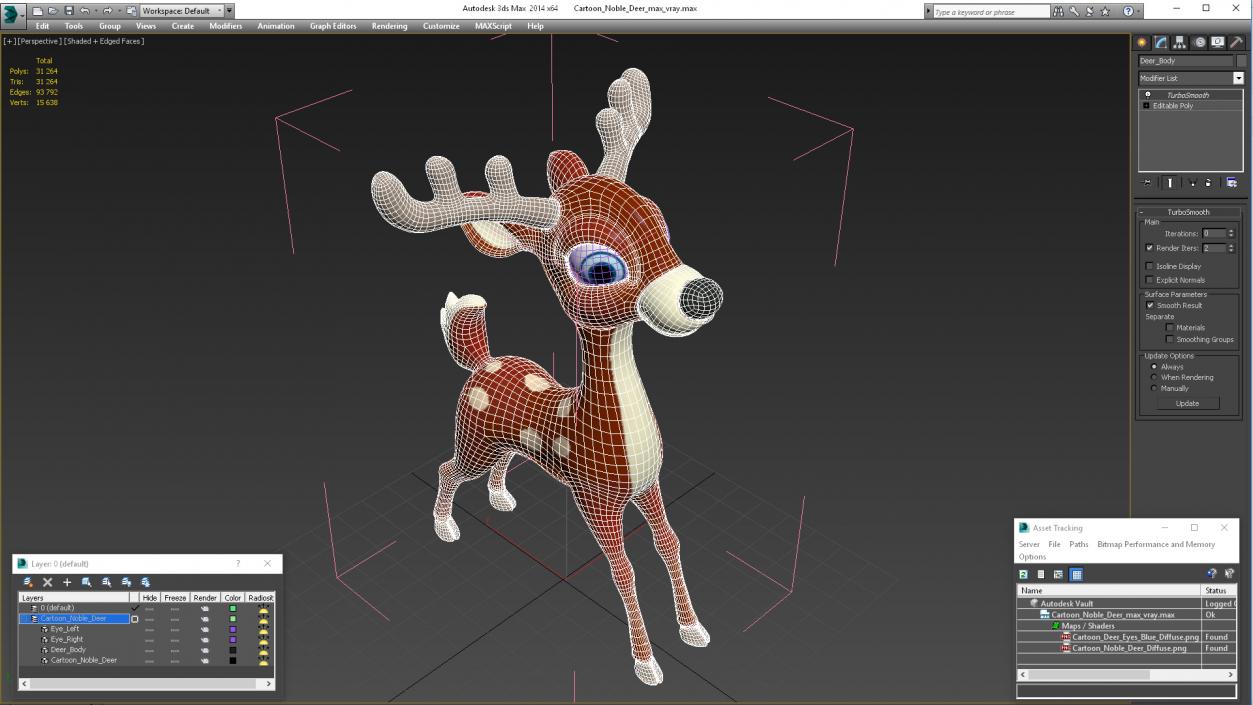 3D Cartoon Noble Deer model