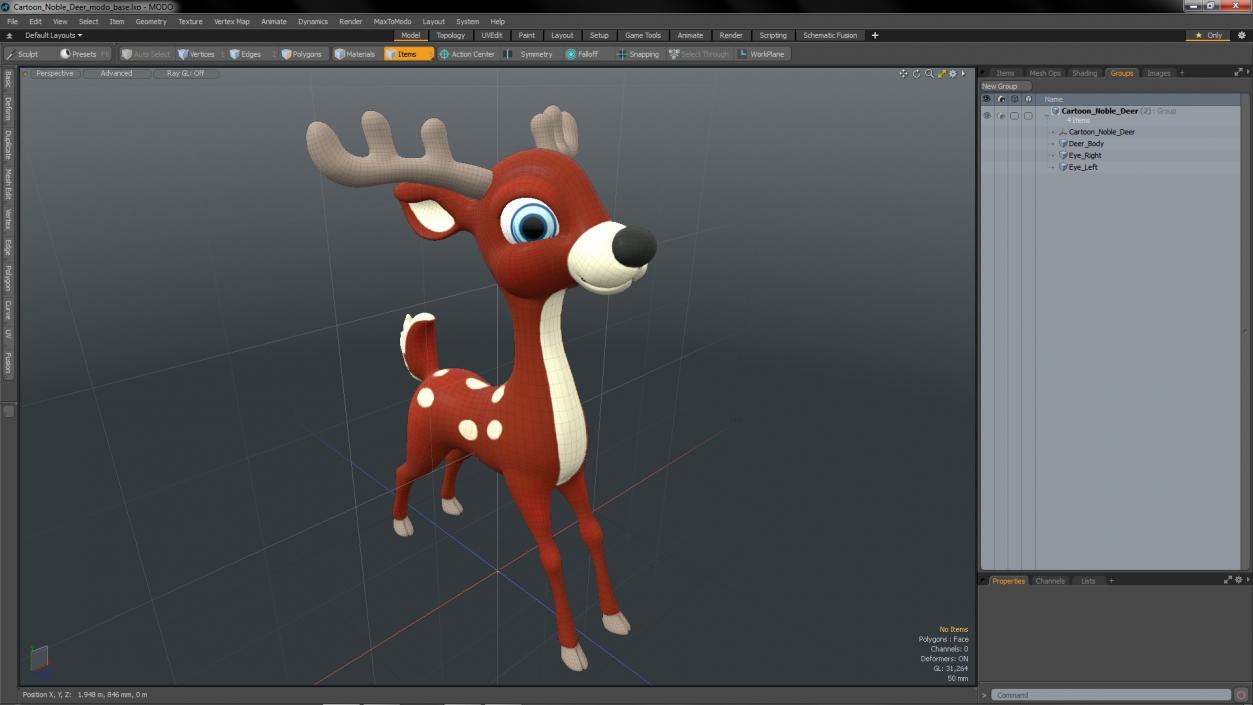 3D Cartoon Noble Deer model