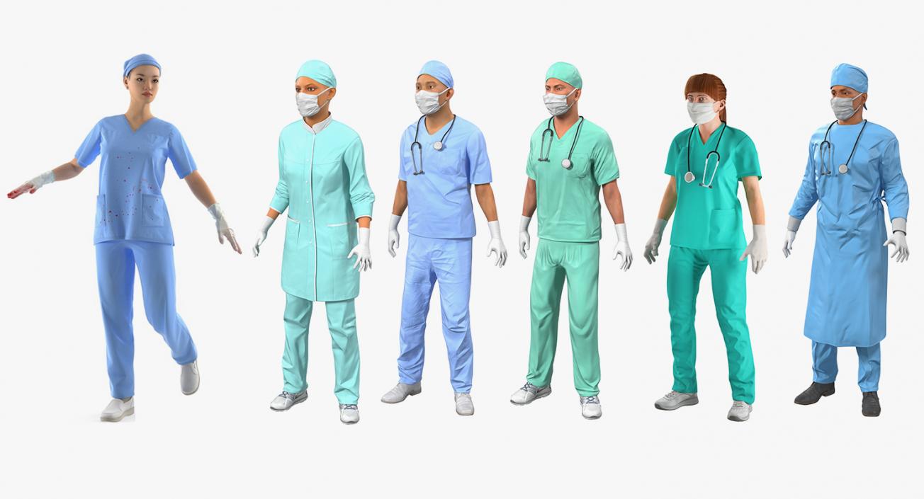 Rigged Doctors 3D Models Collection 2 3D