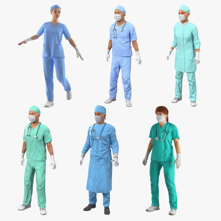 Rigged Doctors 3D Models Collection 2 3D