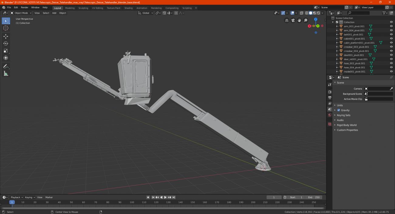 Telescopic Deicer Telehandler 3D model