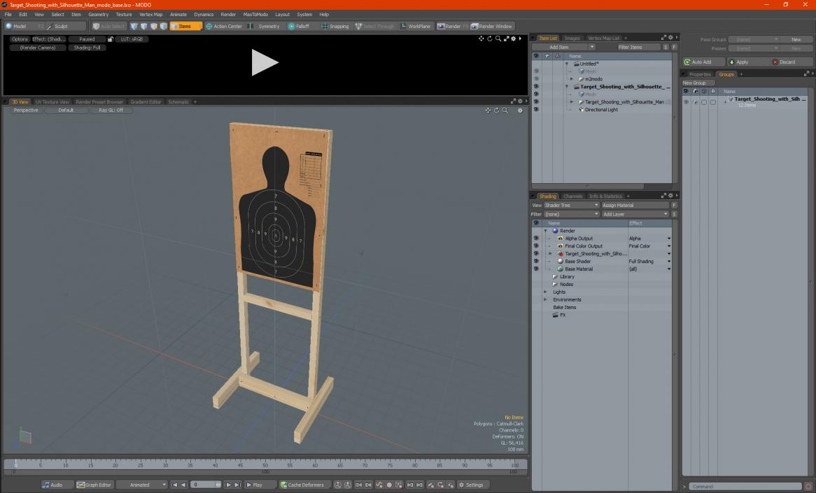 3D model Target Shooting with Silhouette Man