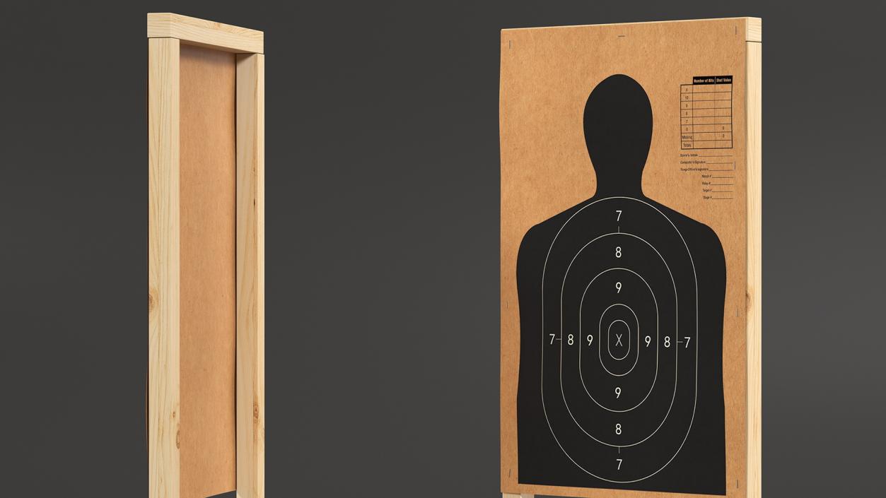 3D model Target Shooting with Silhouette Man