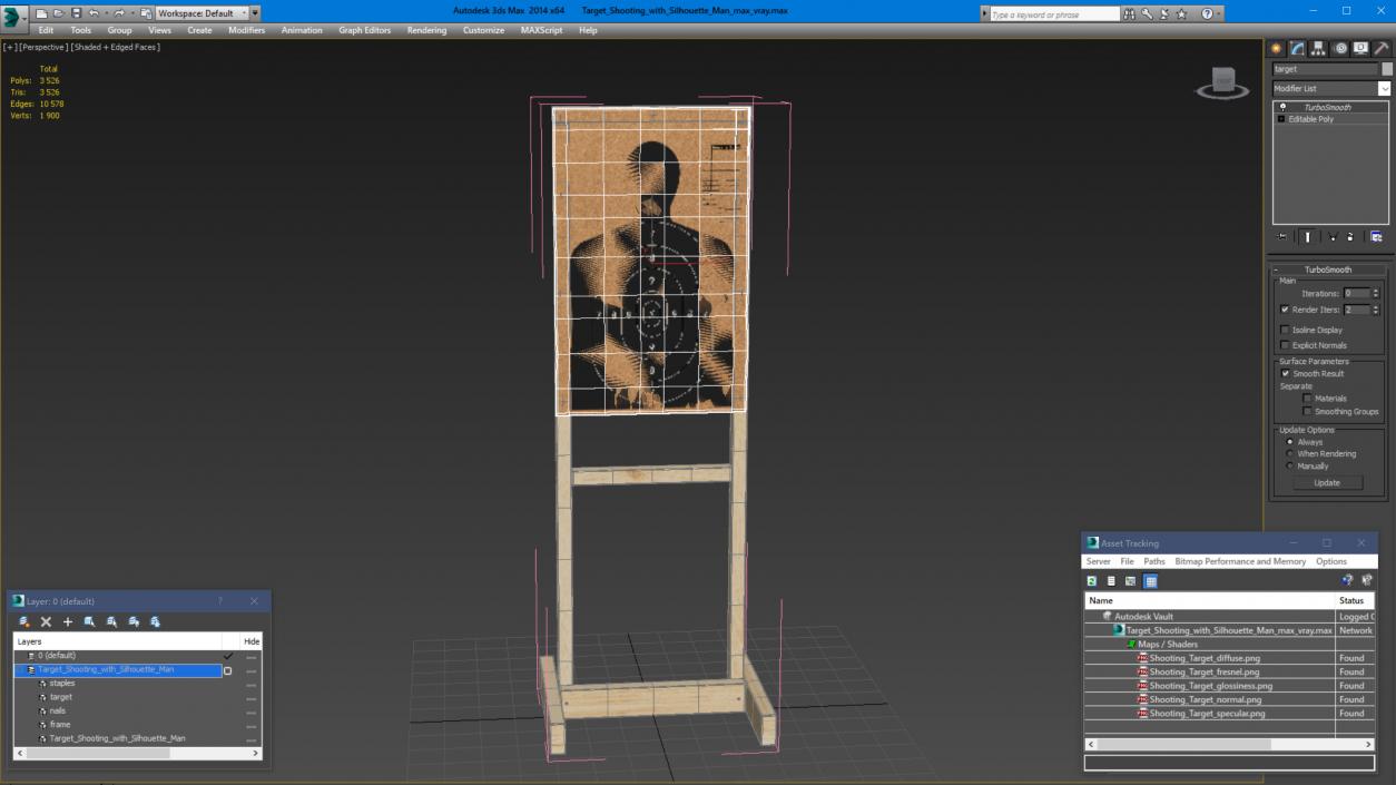 3D model Target Shooting with Silhouette Man