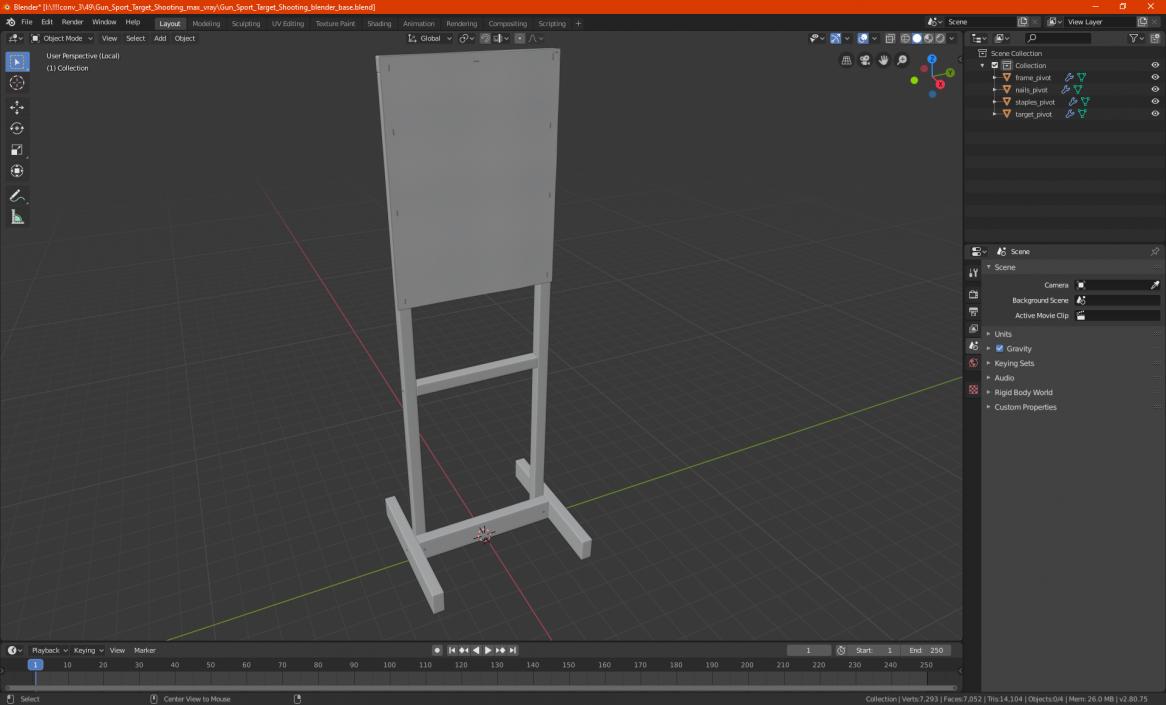 3D model Target Shooting with Silhouette Man