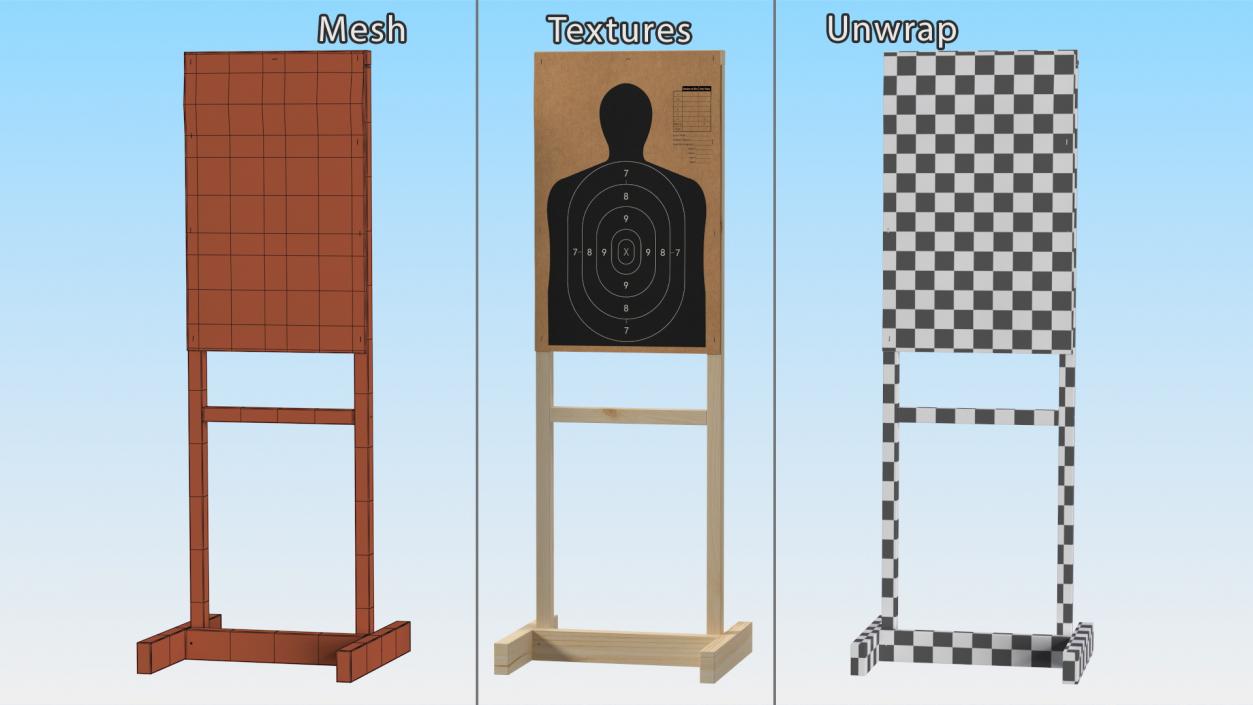 3D model Target Shooting with Silhouette Man