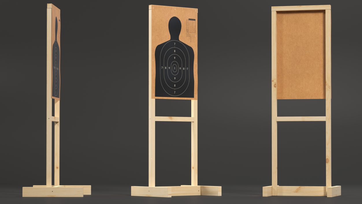 3D model Target Shooting with Silhouette Man