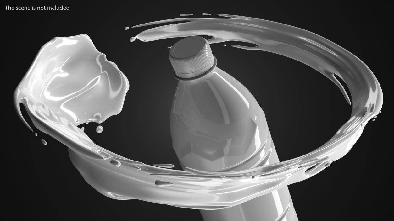 3D White Liquid Circle Splash