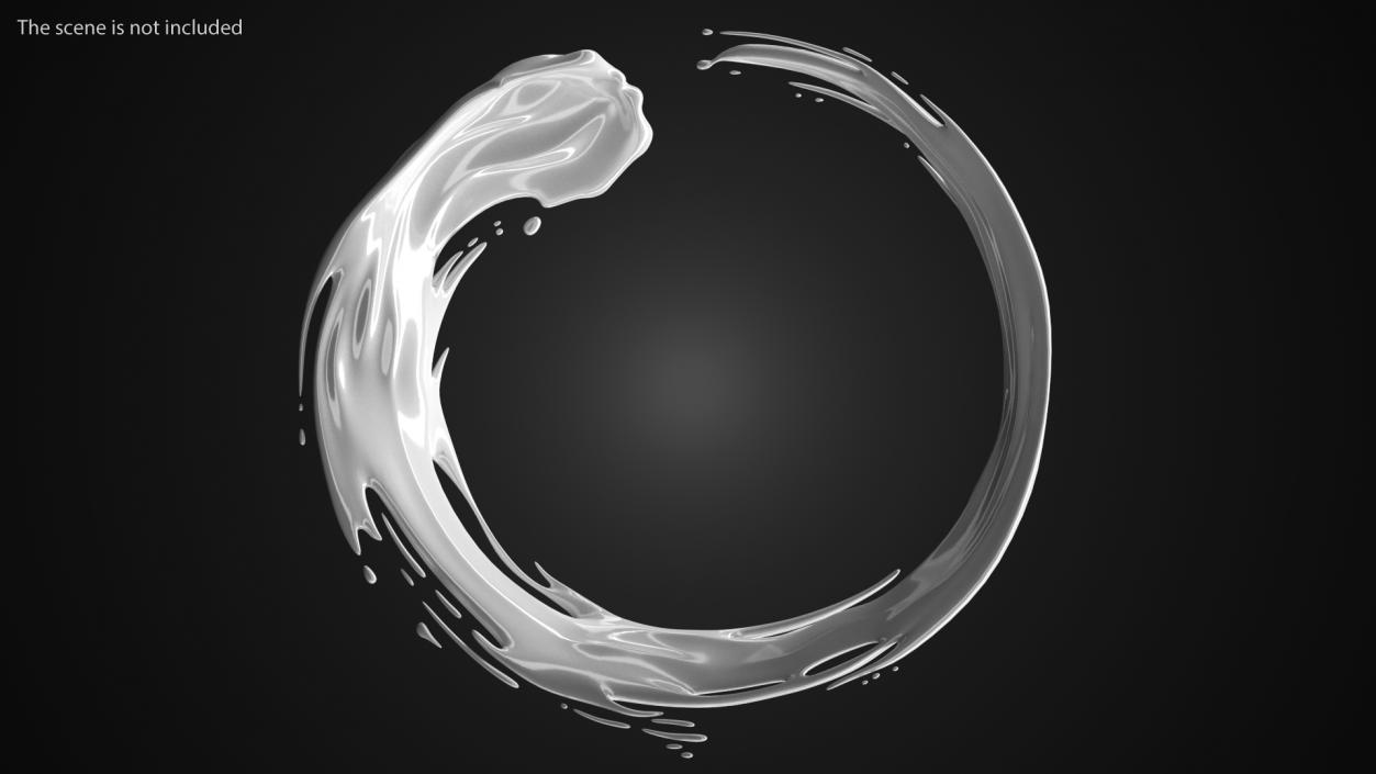 3D White Liquid Circle Splash