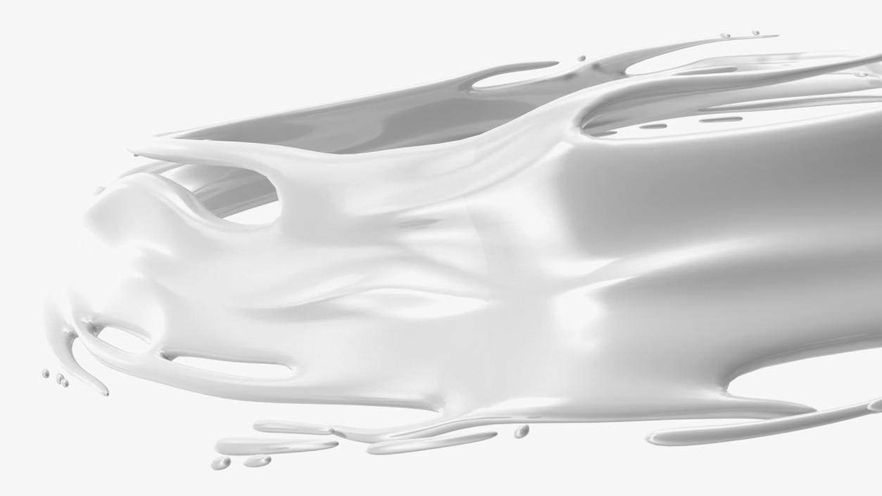 3D White Liquid Circle Splash