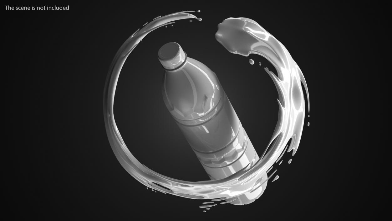 3D White Liquid Circle Splash