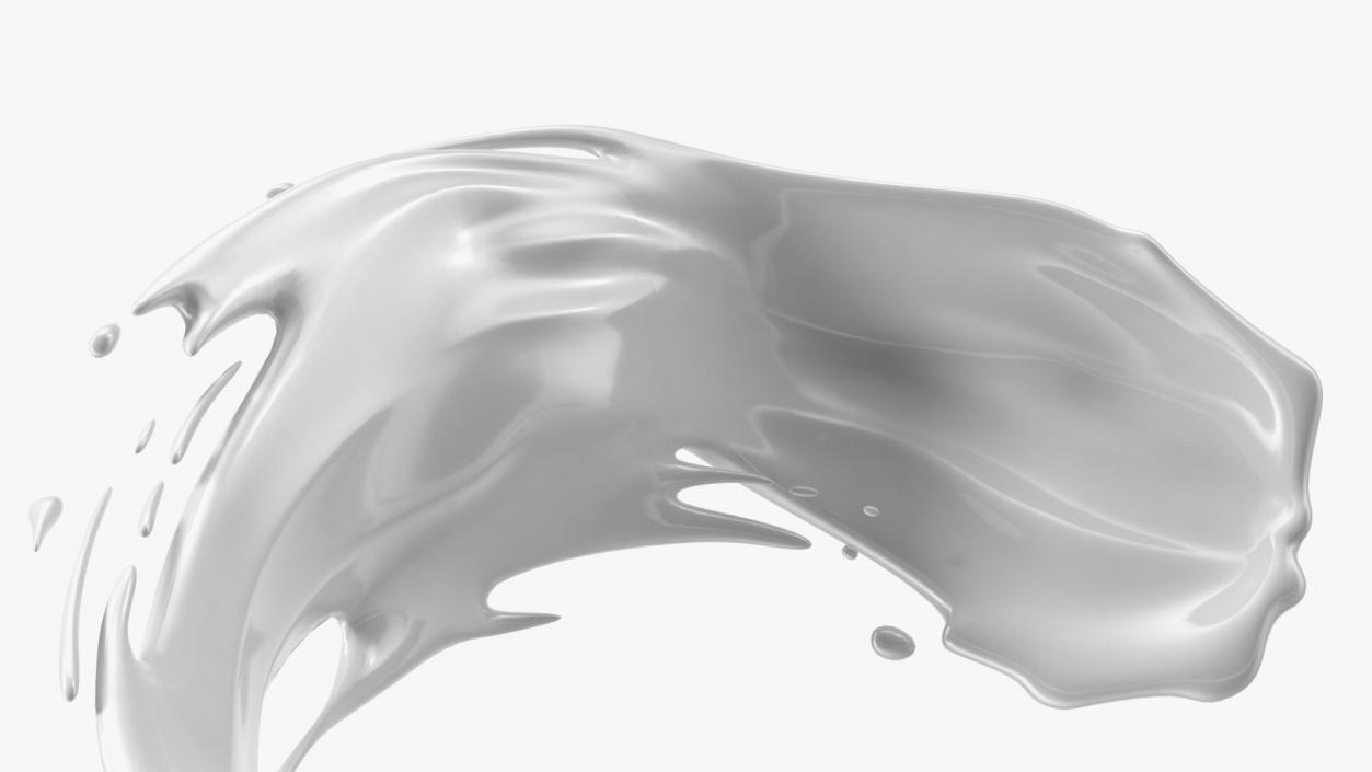 3D White Liquid Circle Splash