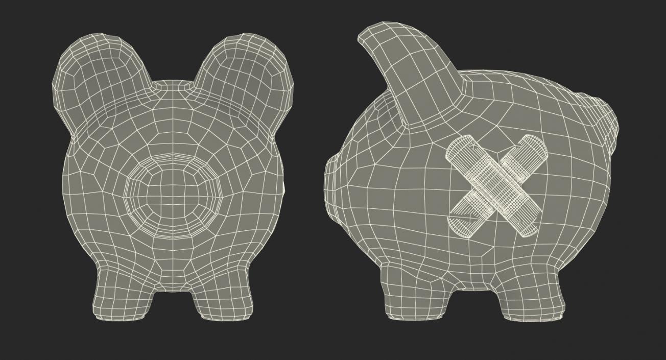 3D Cracked Piggy Bank model