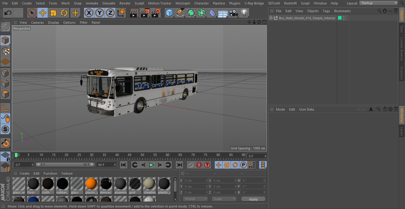 Bus Nabi Model 416 Simple Interior 3D model