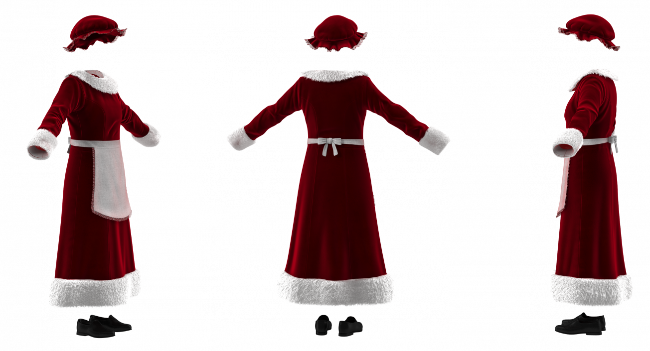 Mrs Claus Costume 3D