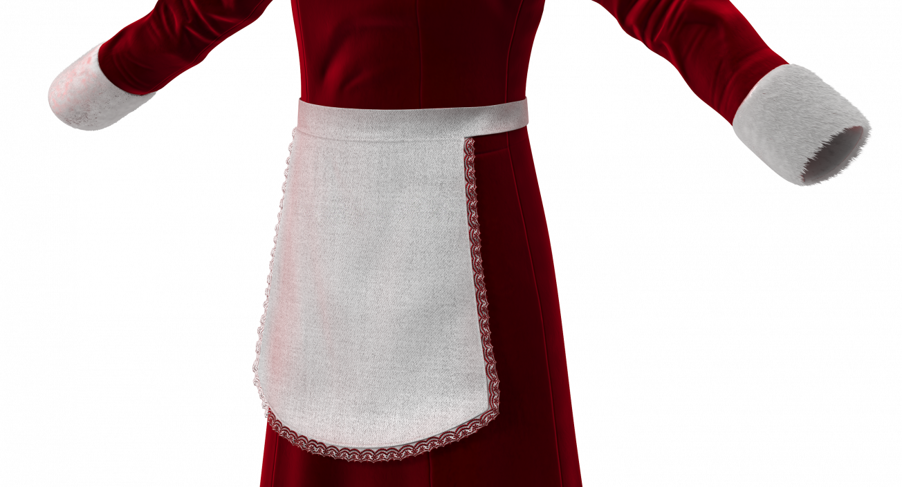 Mrs Claus Costume 3D