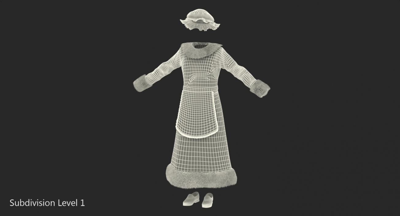 Mrs Claus Costume 3D