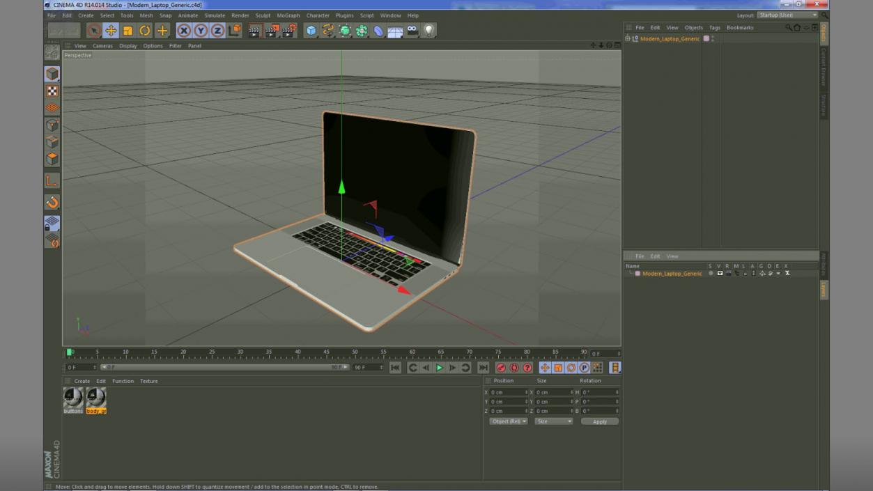 3D Modern Laptop model