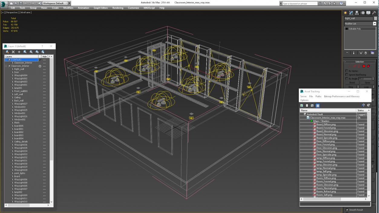 3D Classroom Interior model