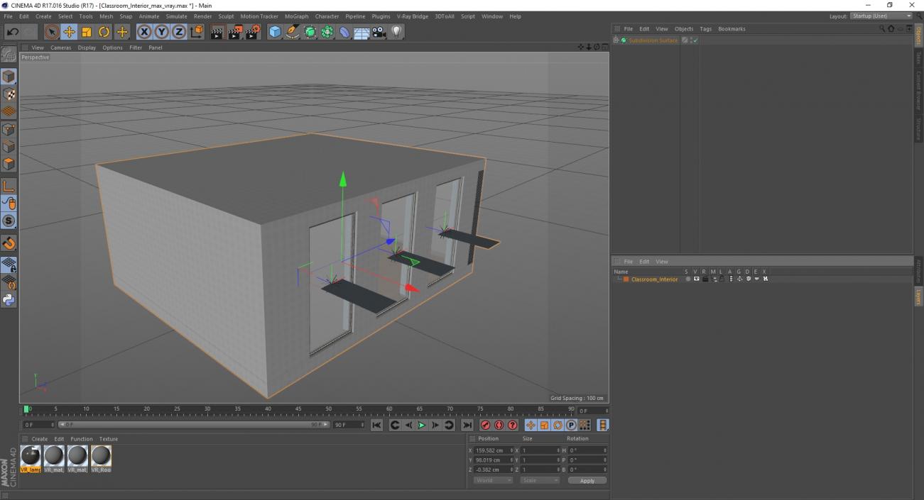 3D Classroom Interior model