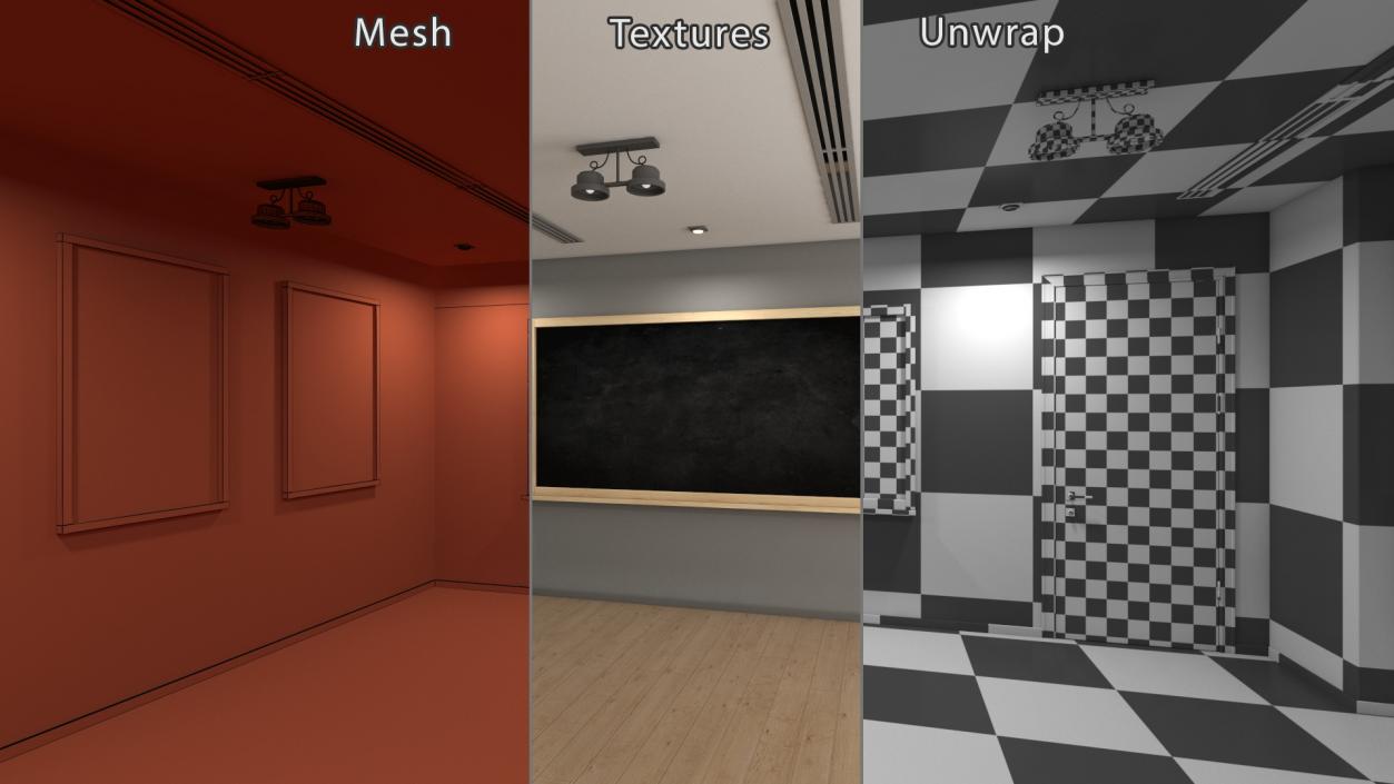 3D Classroom Interior model