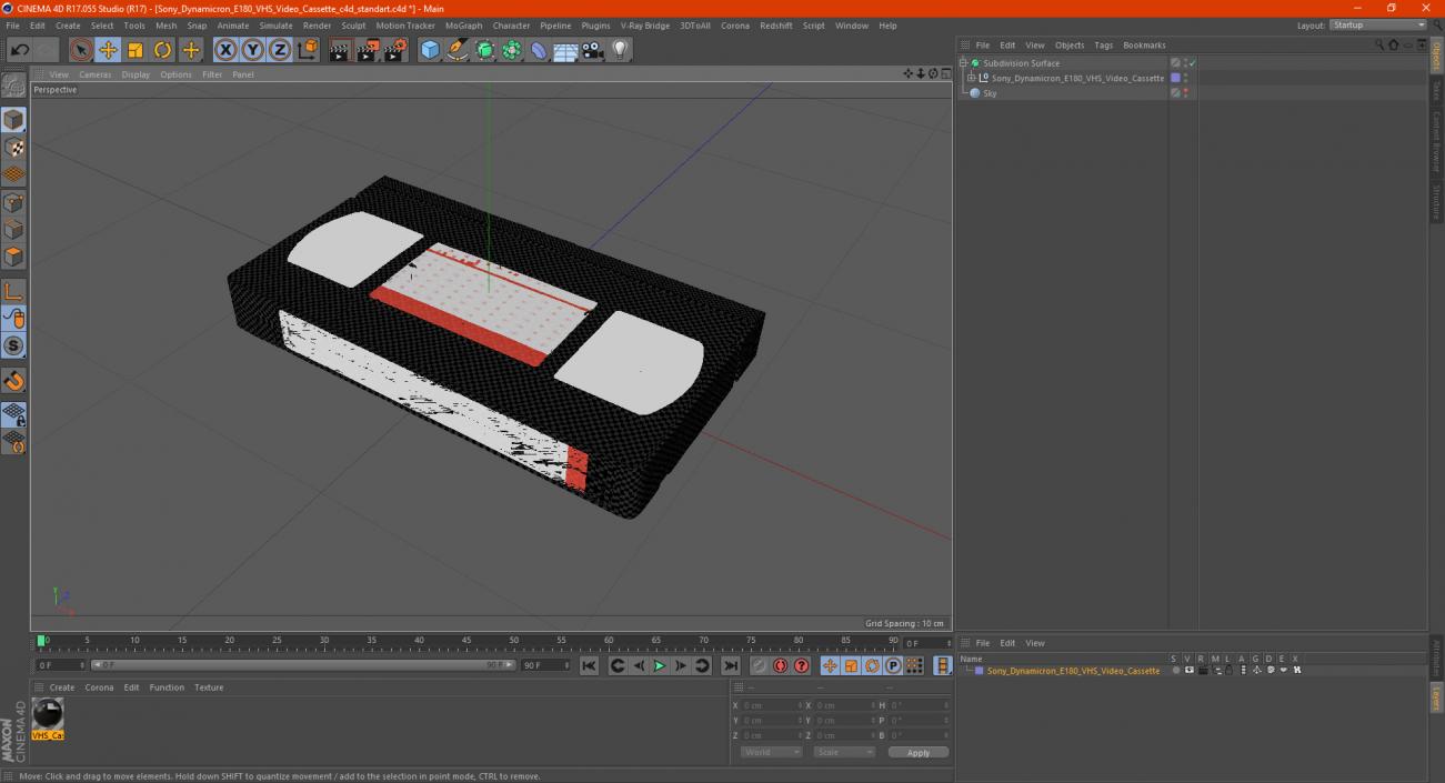 Sony Dynamicron E180 VHS Video Cassette 3D model