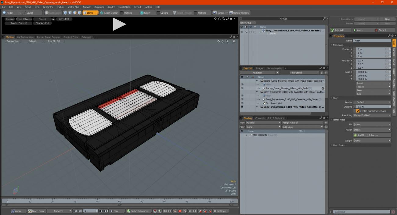 Sony Dynamicron E180 VHS Video Cassette 3D model