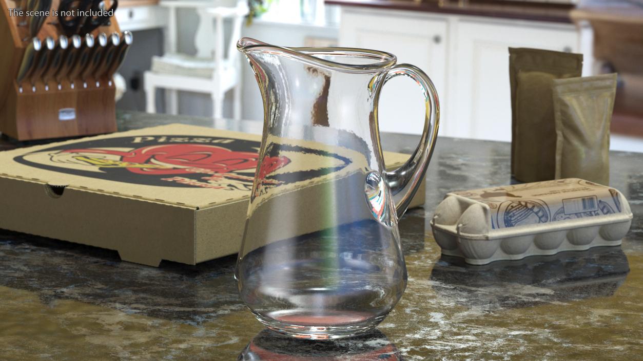 3D Glass Jug With Handle