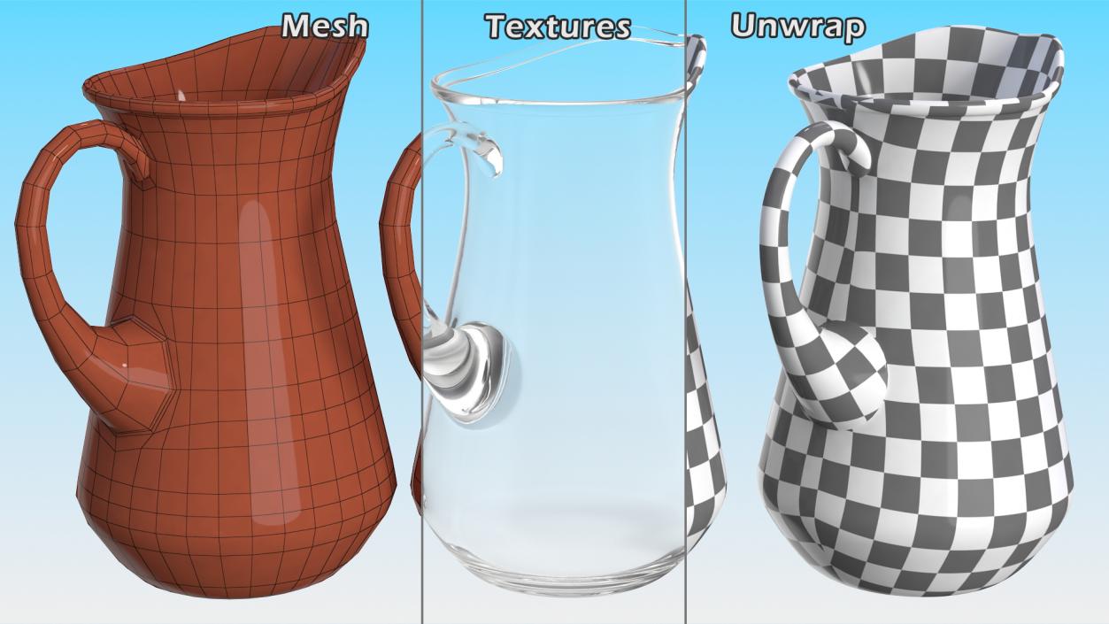 3D Glass Jug With Handle