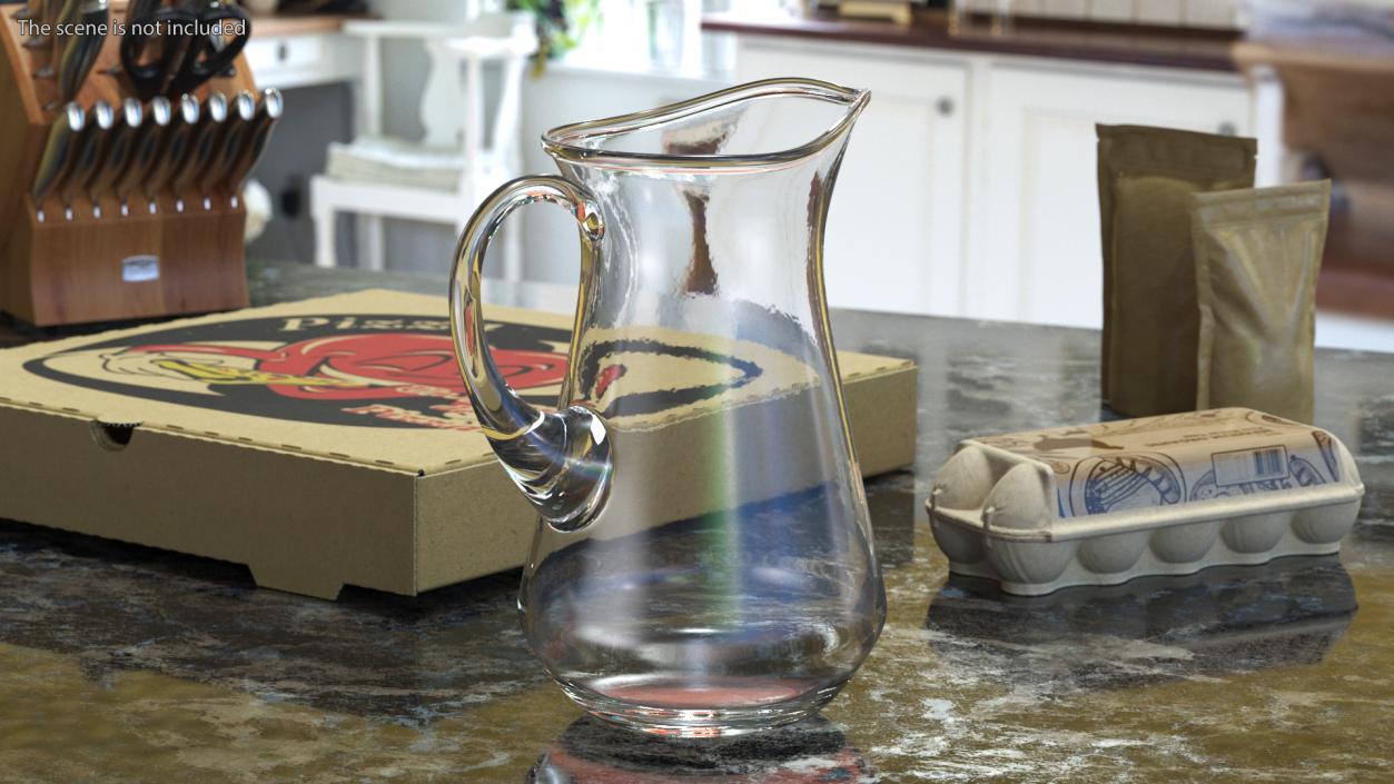 3D Glass Jug With Handle