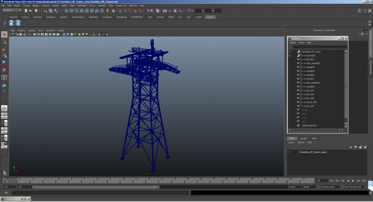 3D Gondola Lift Tower model