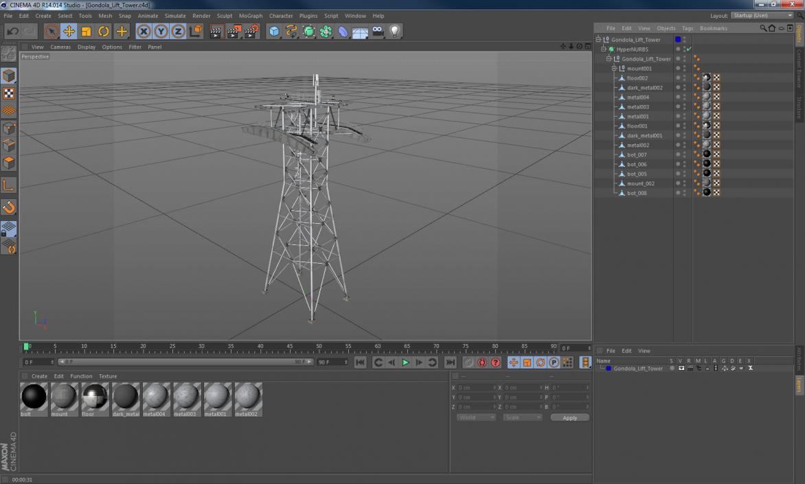 3D Gondola Lift Tower model