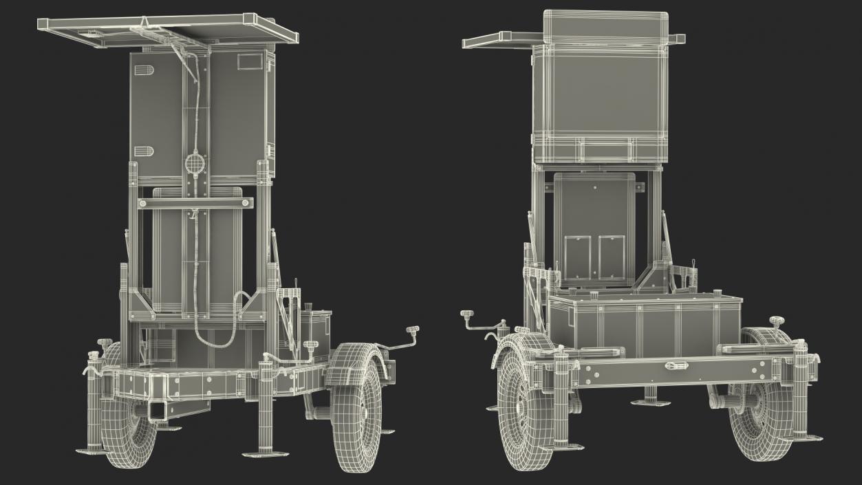 3D Mobile Trailer with Matrix Messaging Display Rigged