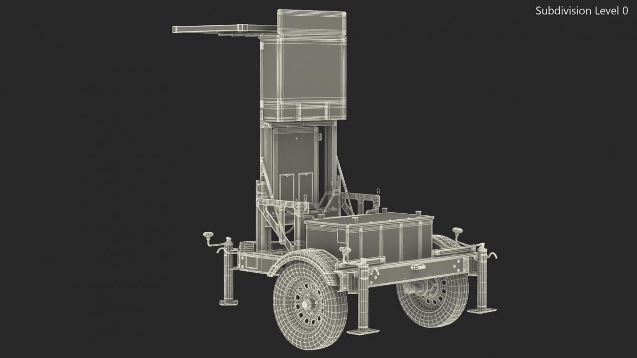 3D Mobile Trailer with Matrix Messaging Display Rigged