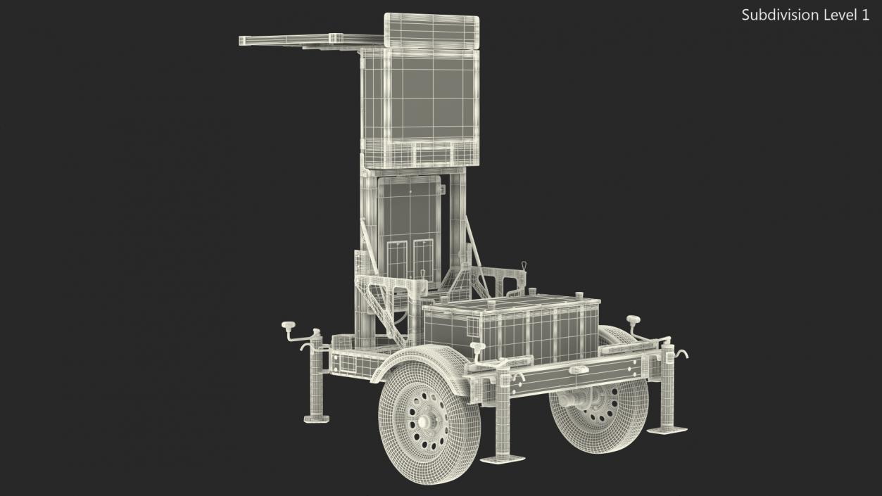 3D Mobile Trailer with Matrix Messaging Display Rigged