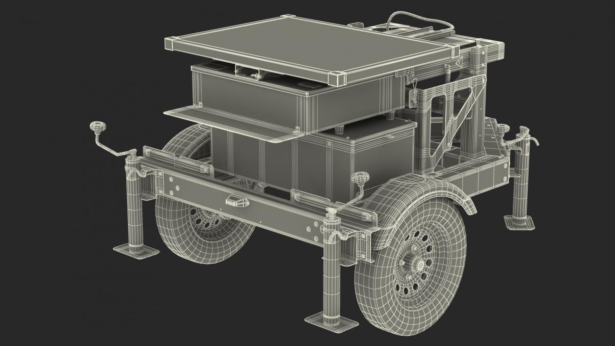 3D Mobile Trailer with Matrix Messaging Display Rigged