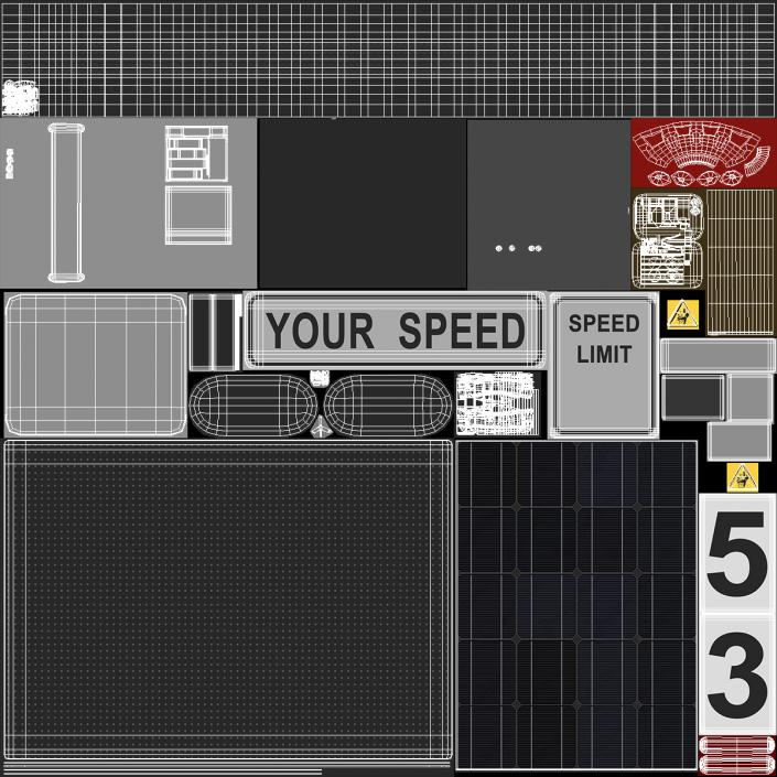 3D Mobile Trailer with Matrix Messaging Display Rigged