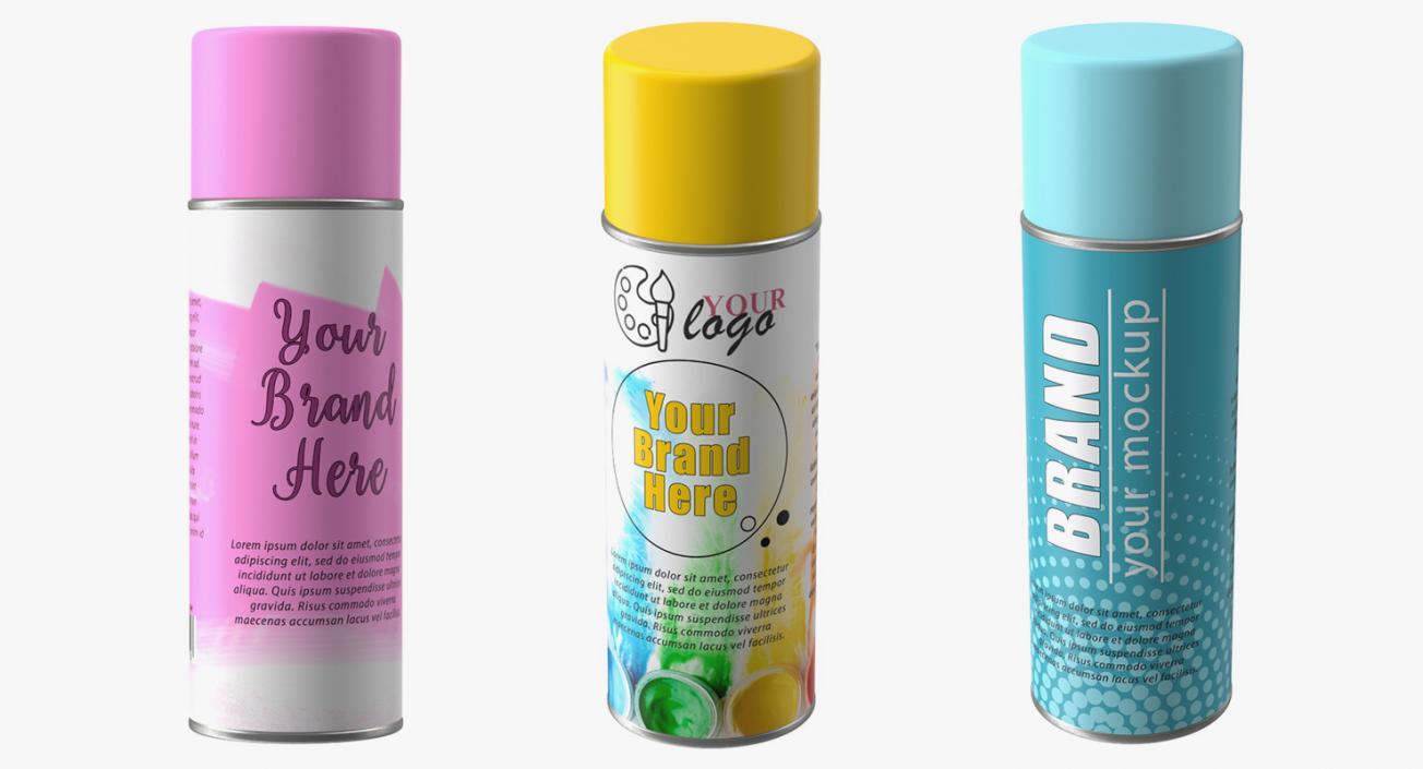 3D Aerosol Cans Mock up Collection