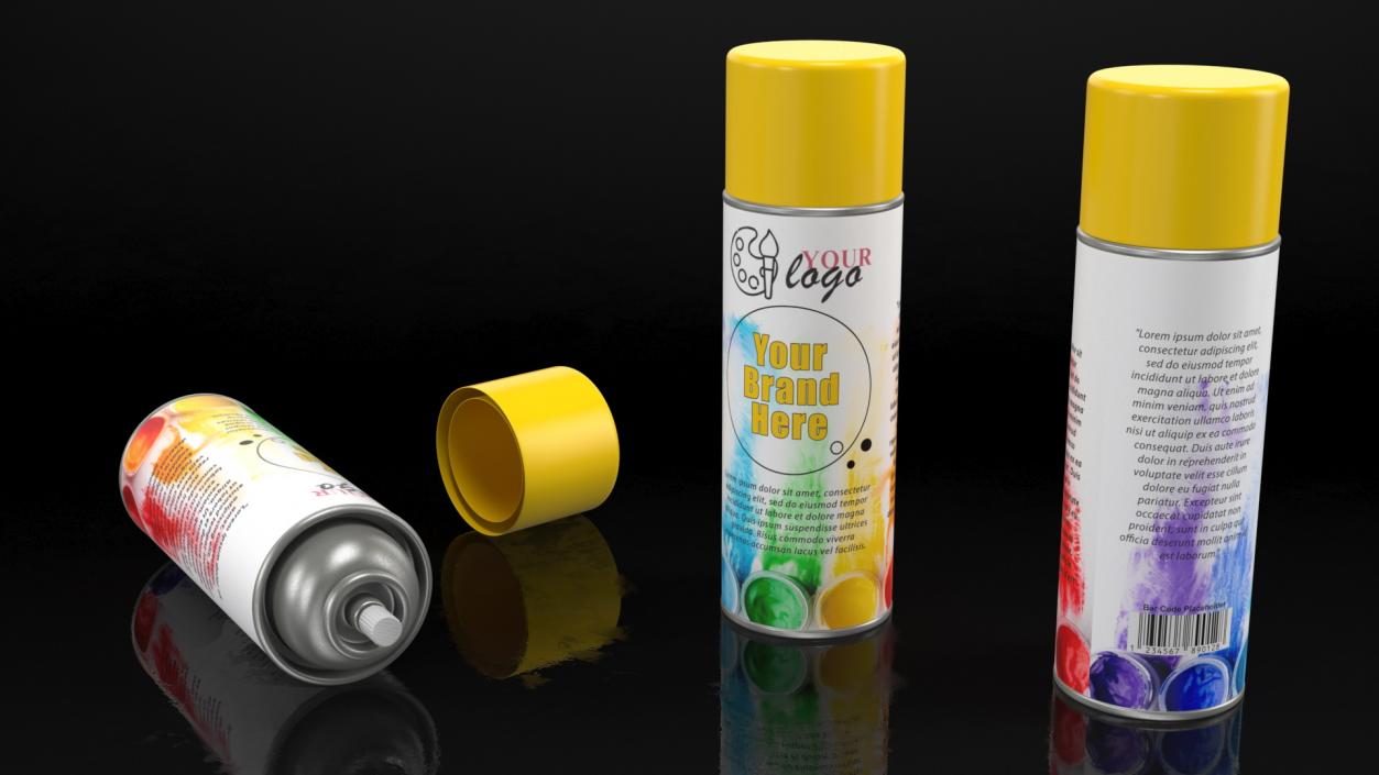 3D Aerosol Cans Mock up Collection