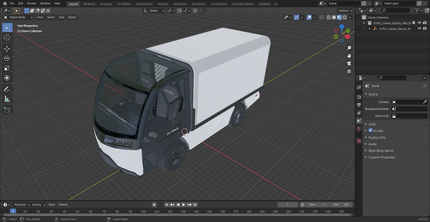 3D model AYRO Vanish Electric Mini Box Truck